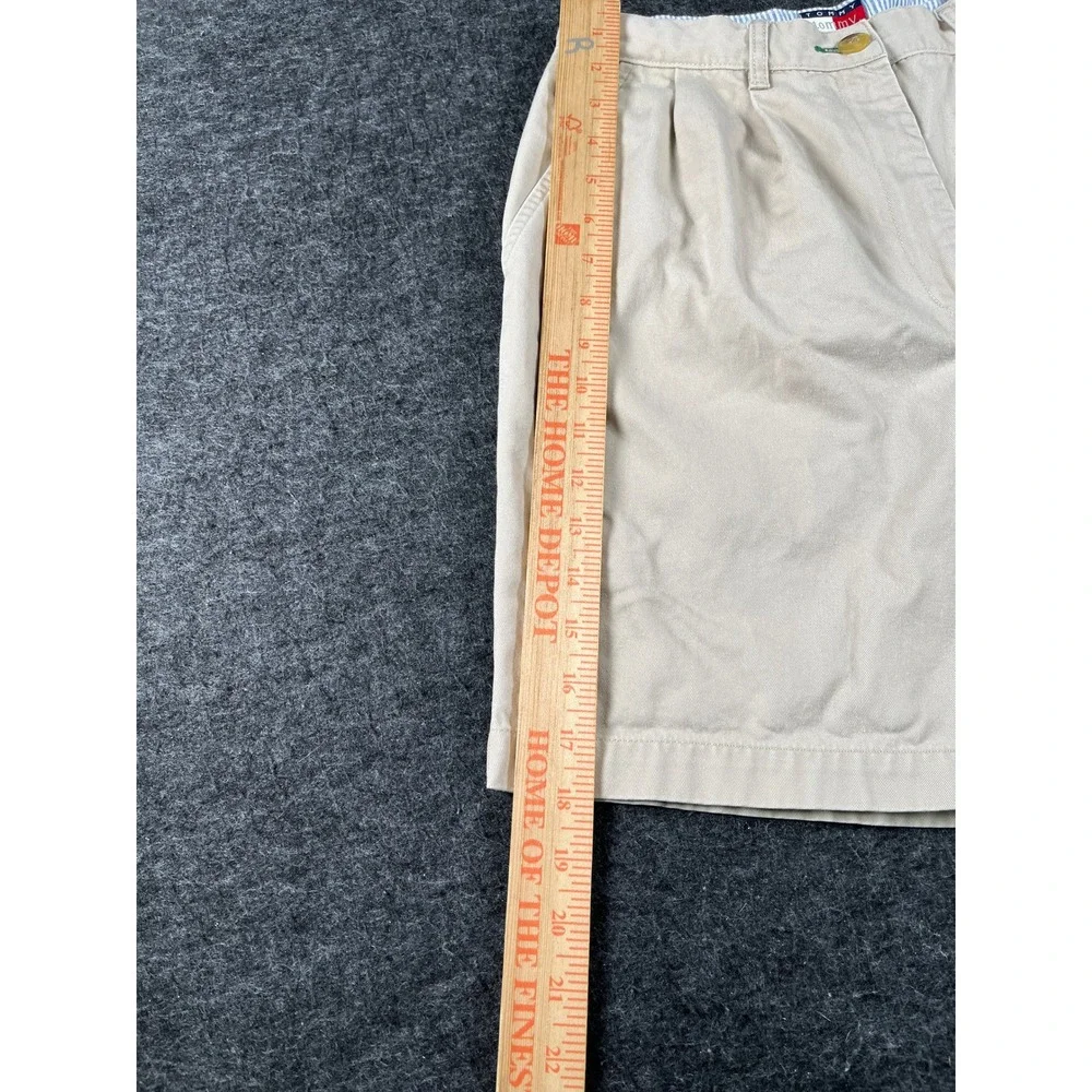 Tommy Hilfiger Chino Shorts Womens 10 Khaki Good Vintage Pleated High Waist